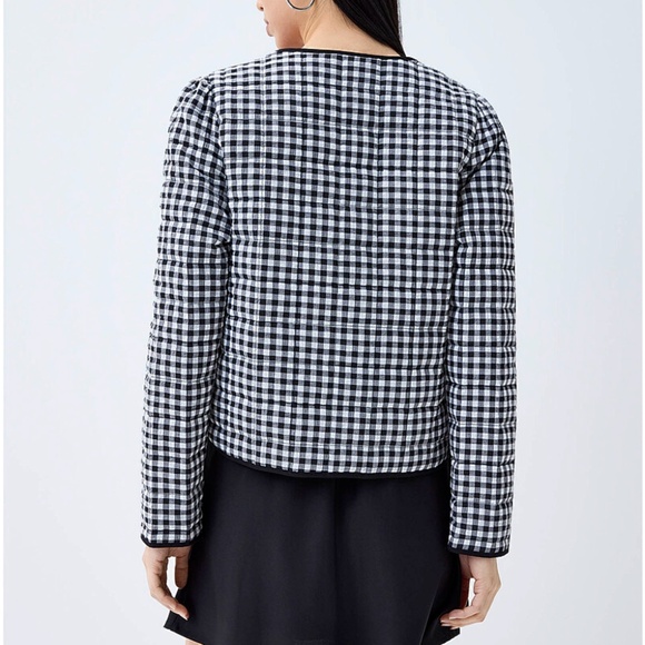 Stoosh black and white gingham reversible quilted blazer jacket NWT - Picture 11 of 11